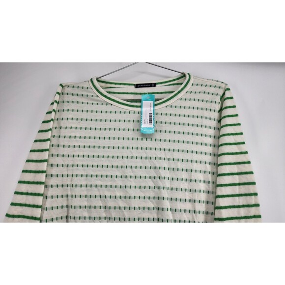 Staccato Women's Large Green Stefan Long Sleeve Knit Top Shirt NWOT Geometric - Picture 2 of 9